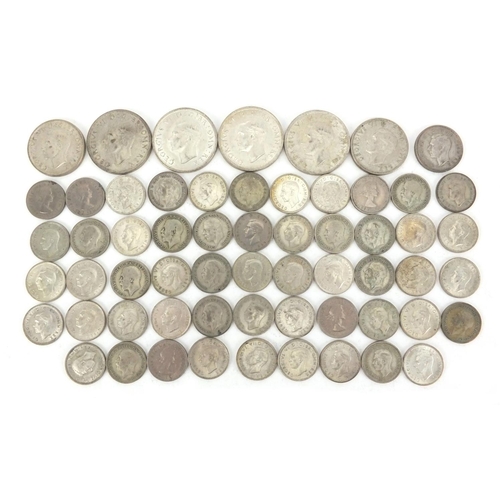 2575 - British pre decimal pre 1947 coins including half crowns, shillings and six pence's, approximate wei... 