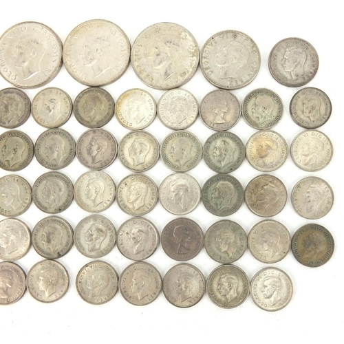 2575 - British pre decimal pre 1947 coins including half crowns, shillings and six pence's, approximate wei... 