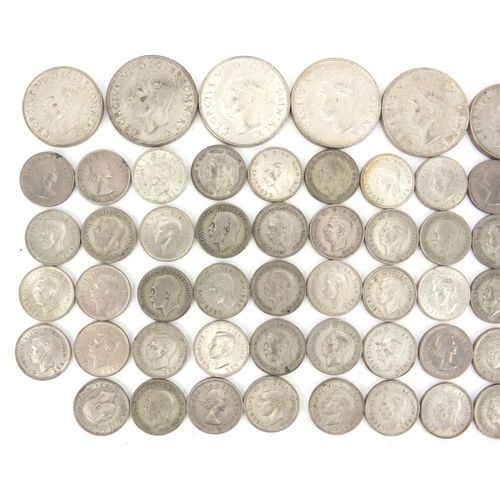 2575 - British pre decimal pre 1947 coins including half crowns, shillings and six pence's, approximate wei... 