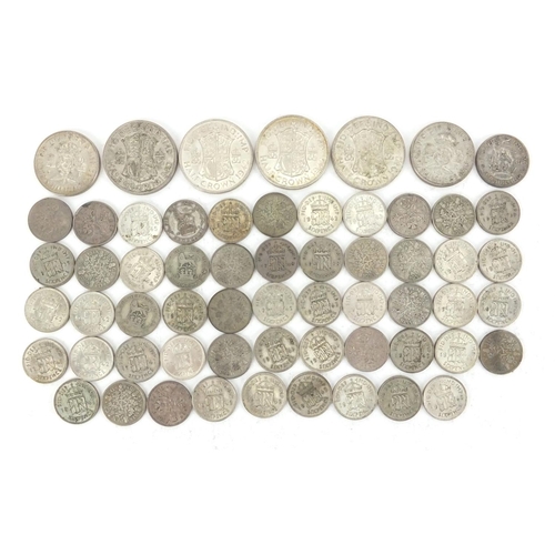 2575 - British pre decimal pre 1947 coins including half crowns, shillings and six pence's, approximate wei... 