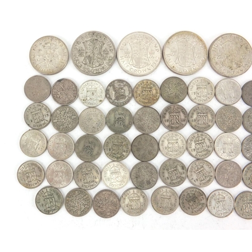 2575 - British pre decimal pre 1947 coins including half crowns, shillings and six pence's, approximate wei... 