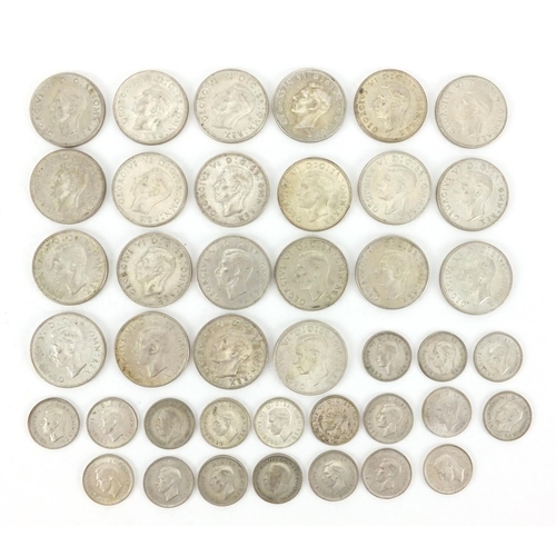 2580 - British pre decimal pre 1947 coins including two shillings and six pence's, approximate weight 301.0... 