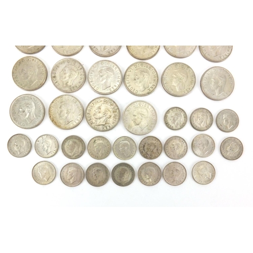 2580 - British pre decimal pre 1947 coins including two shillings and six pence's, approximate weight 301.0... 