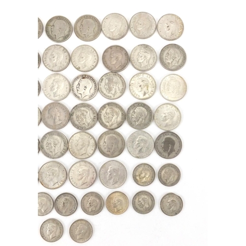 2585 - British pre decimal pre 1947 coins including shillings and sixpence's, approximate weight 298.0g