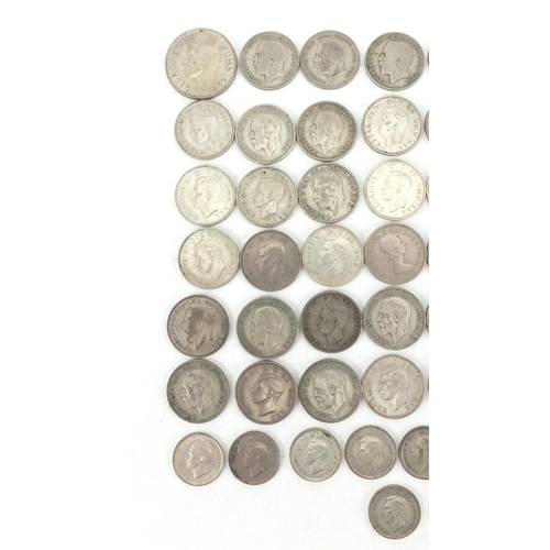 2585 - British pre decimal pre 1947 coins including shillings and sixpence's, approximate weight 298.0g