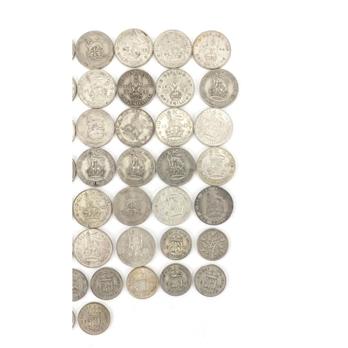 2585 - British pre decimal pre 1947 coins including shillings and sixpence's, approximate weight 298.0g