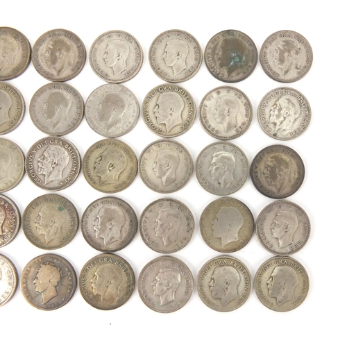 2593 - British pre decimal pre 1947 shillings, approximate weight 191.0g