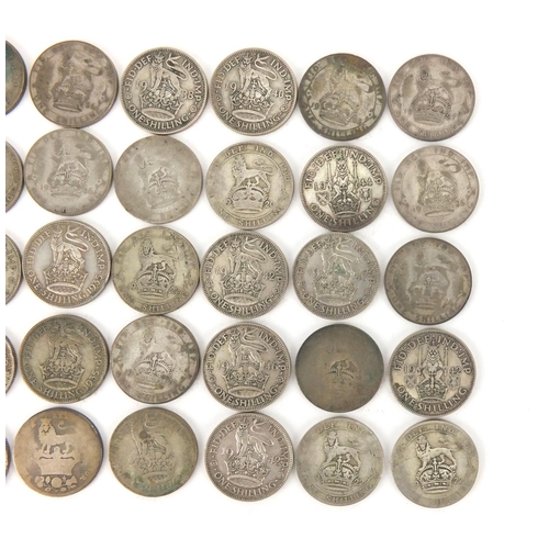 2593 - British pre decimal pre 1947 shillings, approximate weight 191.0g