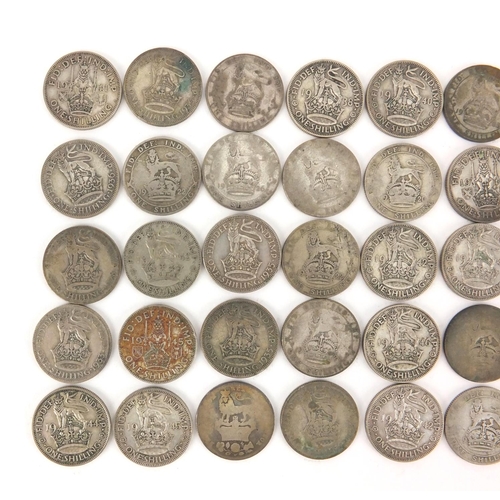 2593 - British pre decimal pre 1947 shillings, approximate weight 191.0g