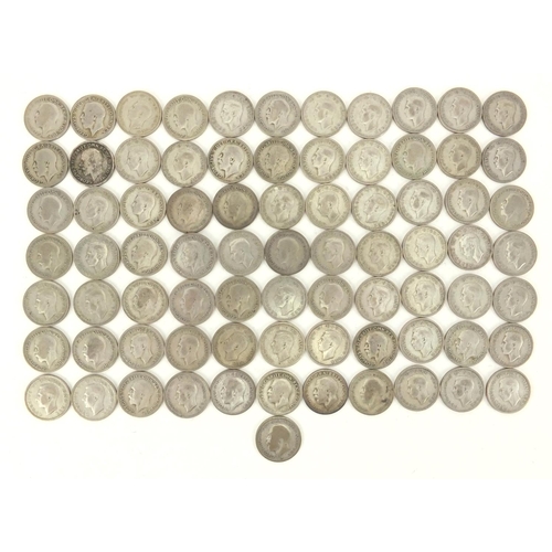 2584 - British pre decimal pre 1947 six pence's, approximate weight 211.0g