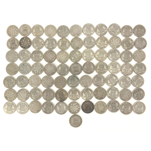 2584 - British pre decimal pre 1947 six pence's, approximate weight 211.0g