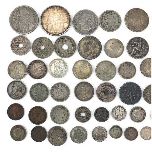 2573 - 19th century and later British and World coinage some silver including 1966 ten franc, shillings and... 