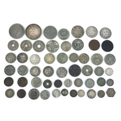 2573 - 19th century and later British and World coinage some silver including 1966 ten franc, shillings and... 