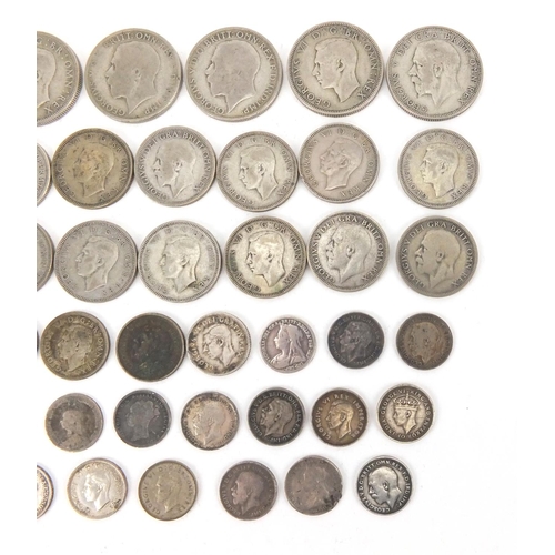 2595 - Victorian and later British coins some silver including four pence, shillings and florins, approxima... 