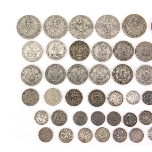 2595 - Victorian and later British coins some silver including four pence, shillings and florins, approxima... 