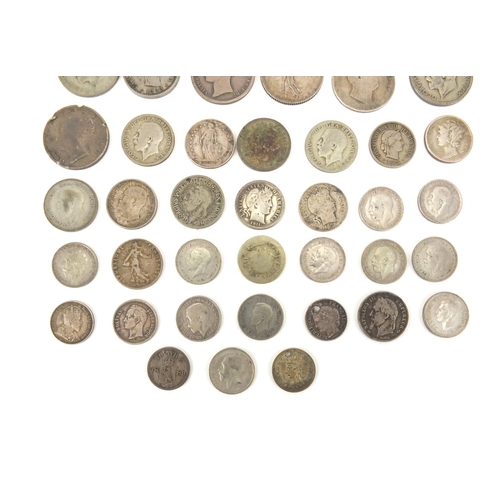 2587 - 19th century British and World coinage some silver including 1888 crown, half crown and six pence's,... 