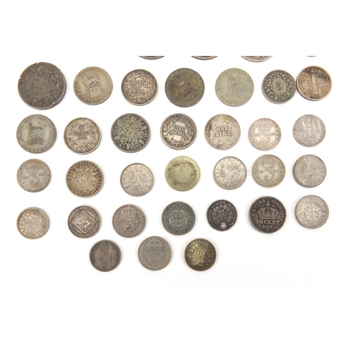 2587 - 19th century British and World coinage some silver including 1888 crown, half crown and six pence's,... 