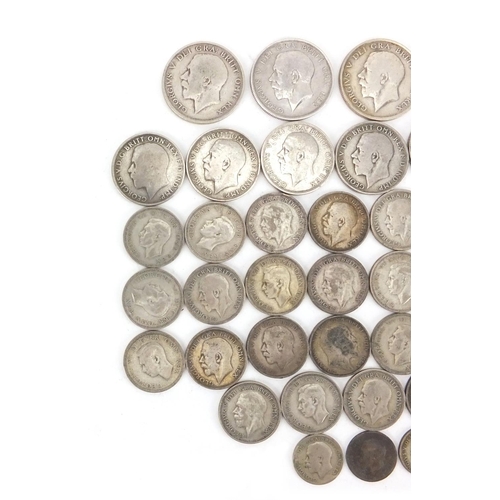 2578 - British pre decimal pre 1947 coins including half crowns, florins and shillings, approximate weight ... 