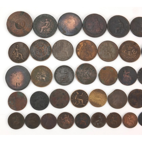 2599 - 18th century and later British coins and tokens including pennies and half pennies together with a o... 