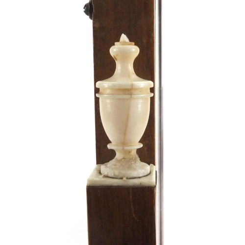 61 - Ivory and tortoiseshell mounted swing mirror, with ivory urn shaped finials, overall 43cm high x 29c... 