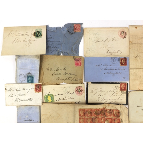 172 - Group of mostly railway related ephemera including postal history letters with penny red and two pen... 