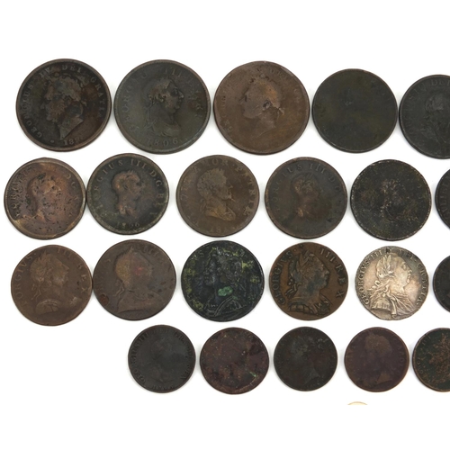 200 - Elizabeth I and later British coinage some silver including hammered shilling, 1787 shilling, farthi... 