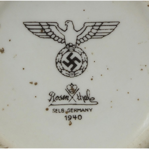 301 - German Military interest ceramic tableware and chamber pot, each with factory marks to the bases, th... 