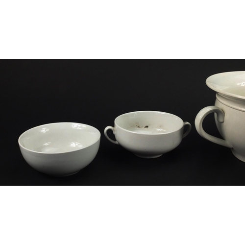 301 - German Military interest ceramic tableware and chamber pot, each with factory marks to the bases, th... 