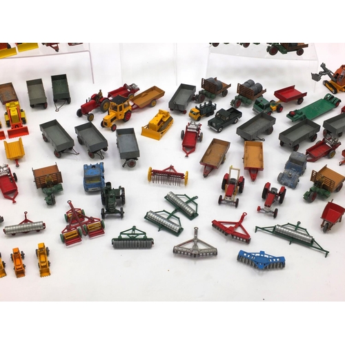 404 - Predominantly Corgi, Matchbox and Dinky agricultural vehicles and farm yard accessories including tr... 