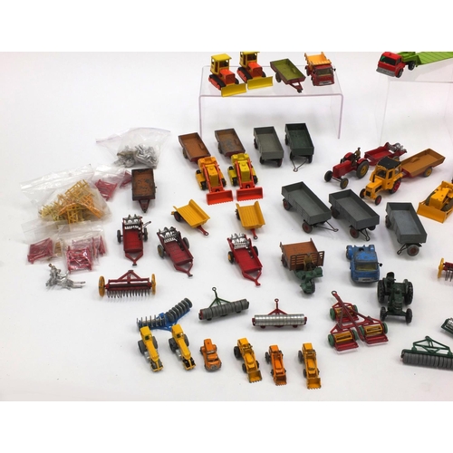 404 - Predominantly Corgi, Matchbox and Dinky agricultural vehicles and farm yard accessories including tr... 