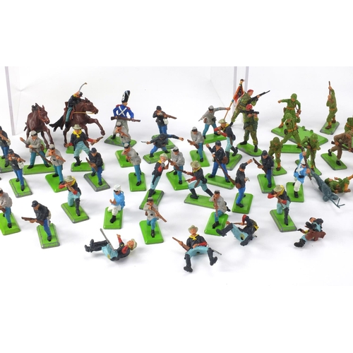 385 - Britain's plastic soldiers, figures with accessories including Zulu's