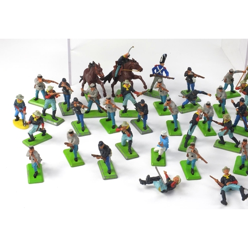 385 - Britain's plastic soldiers, figures with accessories including Zulu's