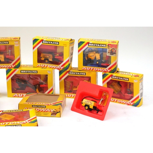 432 - Seventeen Britain's Autoway construction models, all boxed, including front digger attachment 9834, ... 