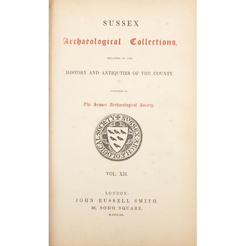 156 - Sussex archaeological collections, 143 hardback volumes including 19th century examples, various dat... 