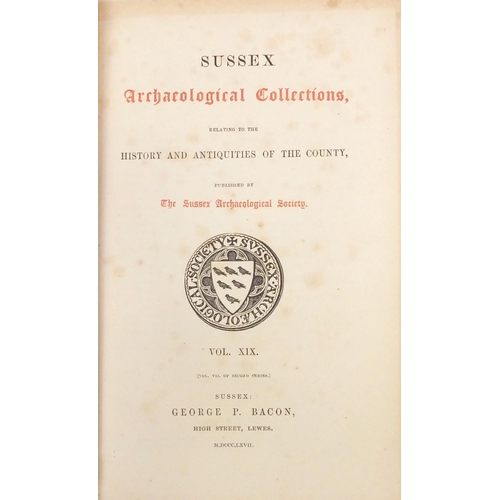 156 - Sussex archaeological collections, 143 hardback volumes including 19th century examples, various dat... 