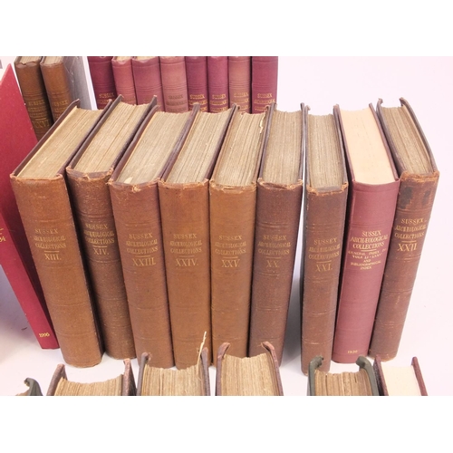 156 - Sussex archaeological collections, 143 hardback volumes including 19th century examples, various dat... 