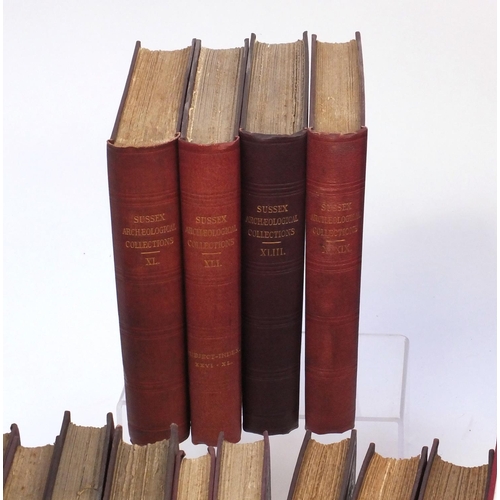 156 - Sussex archaeological collections, 143 hardback volumes including 19th century examples, various dat... 