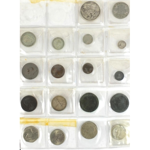 210 - Victorian and later British and World coinage some silver housed in an album including 1970 Maundy c... 