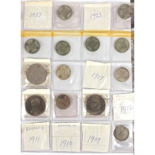 210 - Victorian and later British and World coinage some silver housed in an album including 1970 Maundy c... 