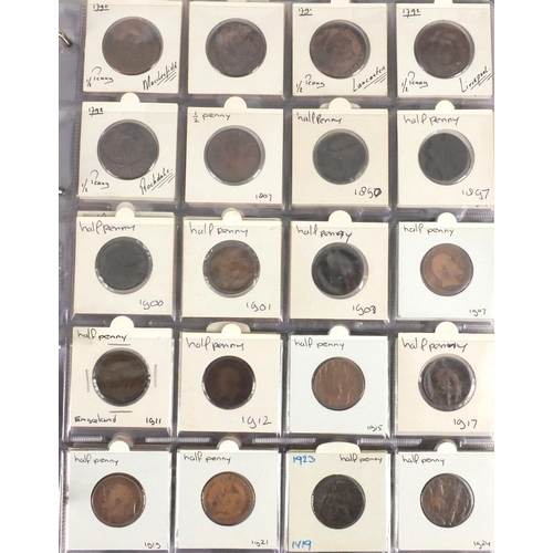 211 - 17th century and later British coins and tokens including 1674 farthing, Lancaster, Liverpool, Maccl... 