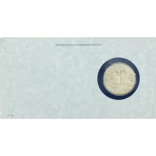 216 - Chinese Yuan silver dollar coin cover, from The Great Historic silver coins of the World by Internat... 