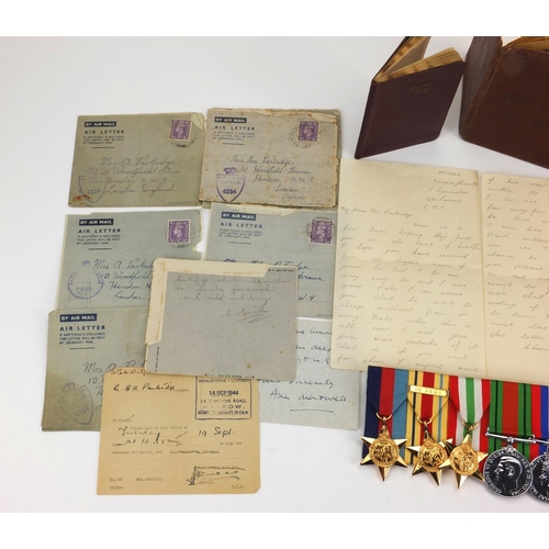 263 - British Military World War II medal group relating to Mr E K Partridge, with letters and diary, orig... 