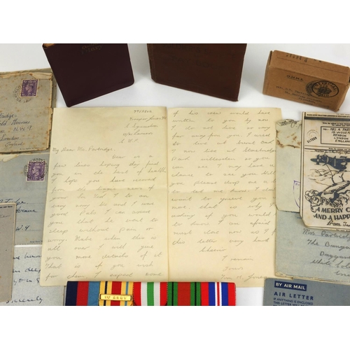 263 - British Military World War II medal group relating to Mr E K Partridge, with letters and diary, orig... 