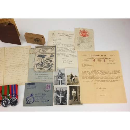 263 - British Military World War II medal group relating to Mr E K Partridge, with letters and diary, orig... 