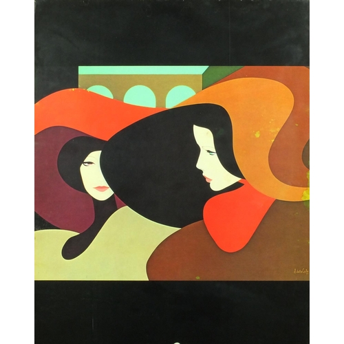 2287 - A Dalla Costa - Five 1970's coloured fashion lithographs, each framed, the largest 63cm x 47cm exclu... 