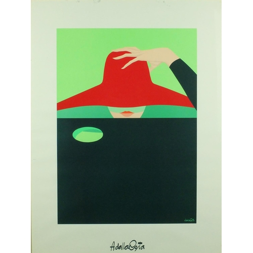 2287 - A Dalla Costa - Five 1970's coloured fashion lithographs, each framed, the largest 63cm x 47cm exclu... 