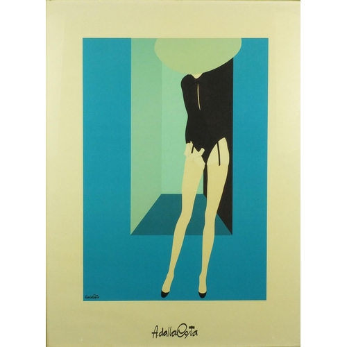 2287 - A Dalla Costa - Five 1970's coloured fashion lithographs, each framed, the largest 63cm x 47cm exclu... 