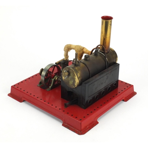 406 - Mamod twin cylinder super heated steam engine with box, 17cm high