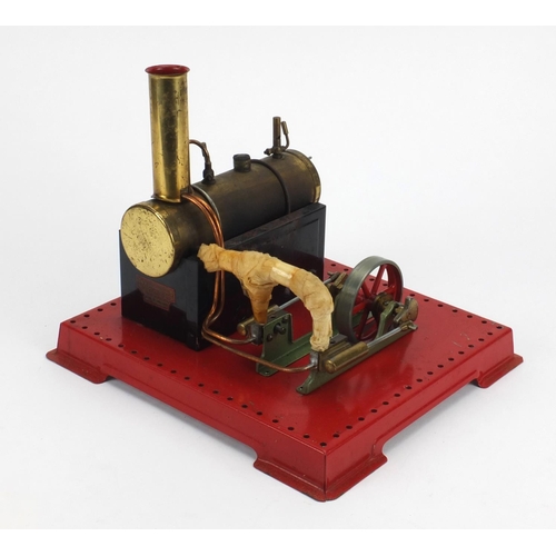 406 - Mamod twin cylinder super heated steam engine with box, 17cm high