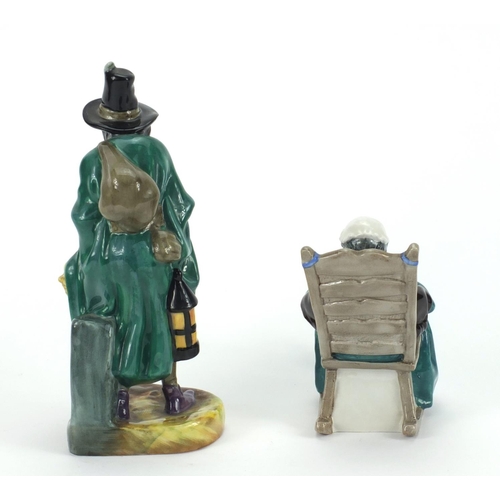 2340 - Two Royal Doulton figurines comprising The Mask Seller HN2103 and Twilight HN2256, both with factory... 